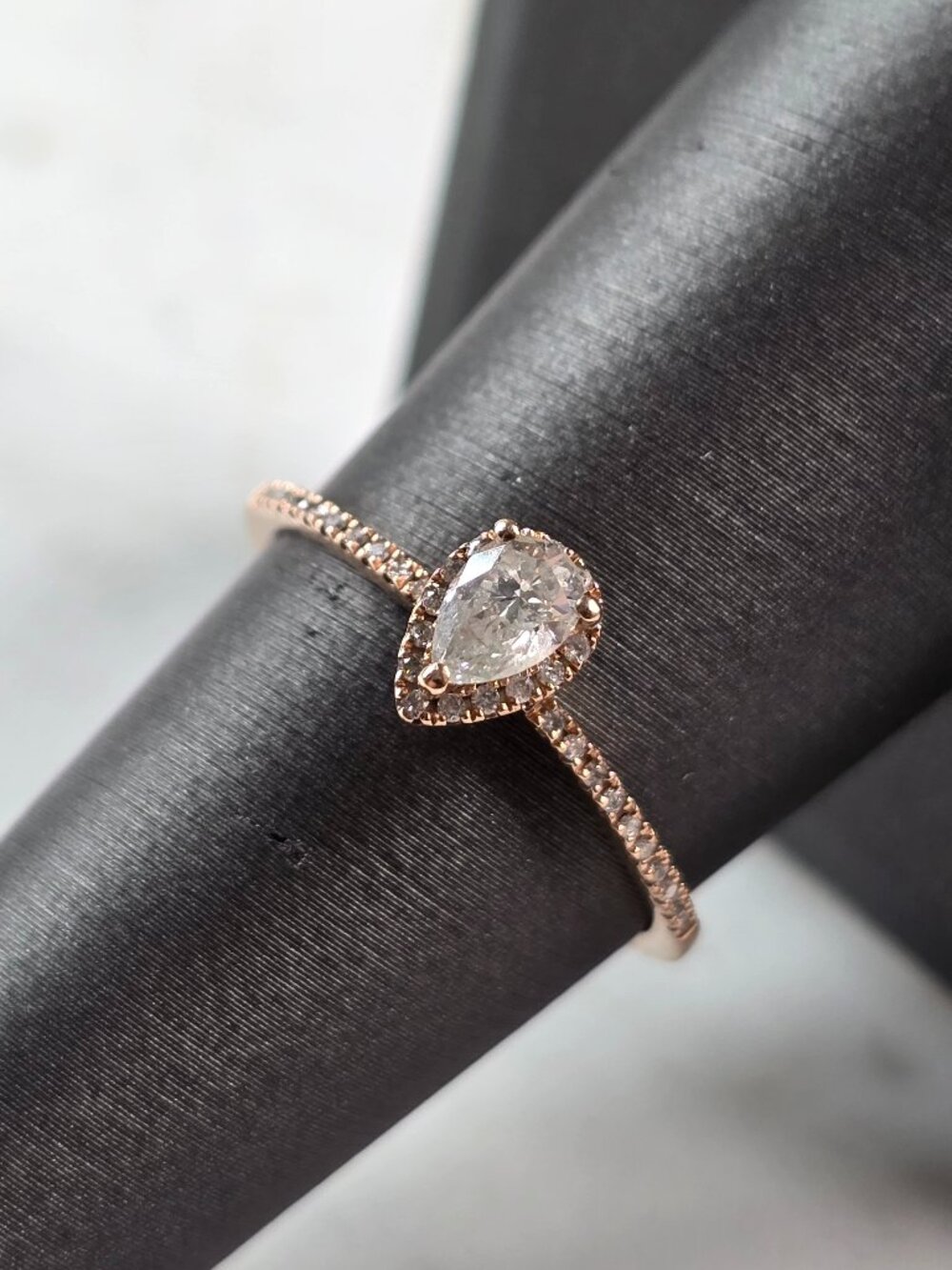 Womens Vintage Estate 10K Rose Gold Diamond Ring 1.4g #E5179